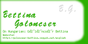 bettina goloncser business card